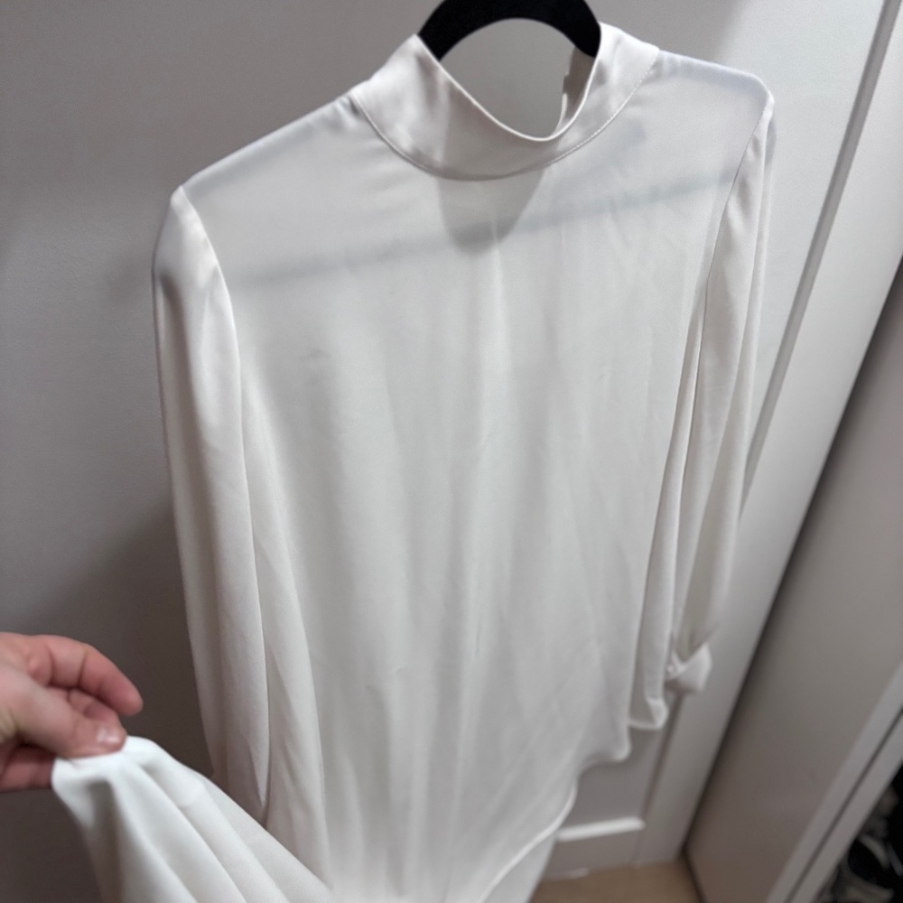 White Asymmetrical Blouse